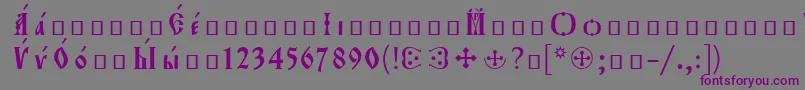 Orthodox.TtIeeroosР Р°Р·СЂСЏРґРѕС‡РЅС‹Р№ Font – Purple Fonts on Gray Background